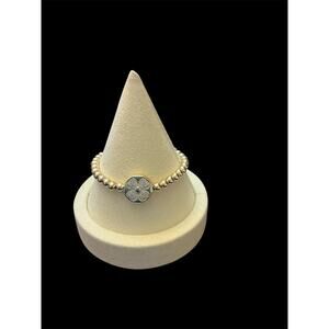 Gold Crystal Pavé Clover Stretch Bracelet